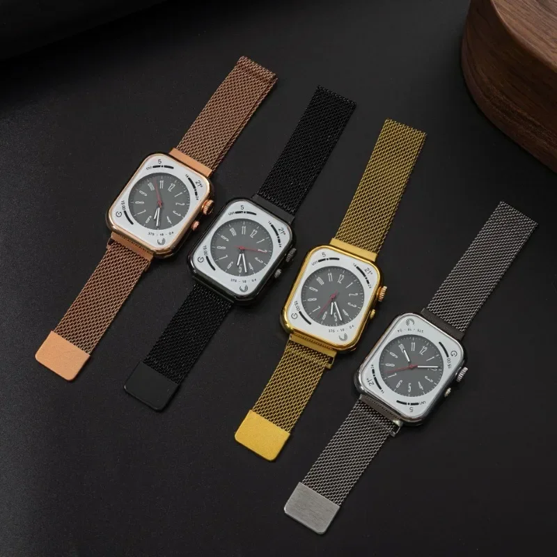 Smartwatch Watches Brands For Women - Brand Quartz Wristwatches Square Magnet Mesh
