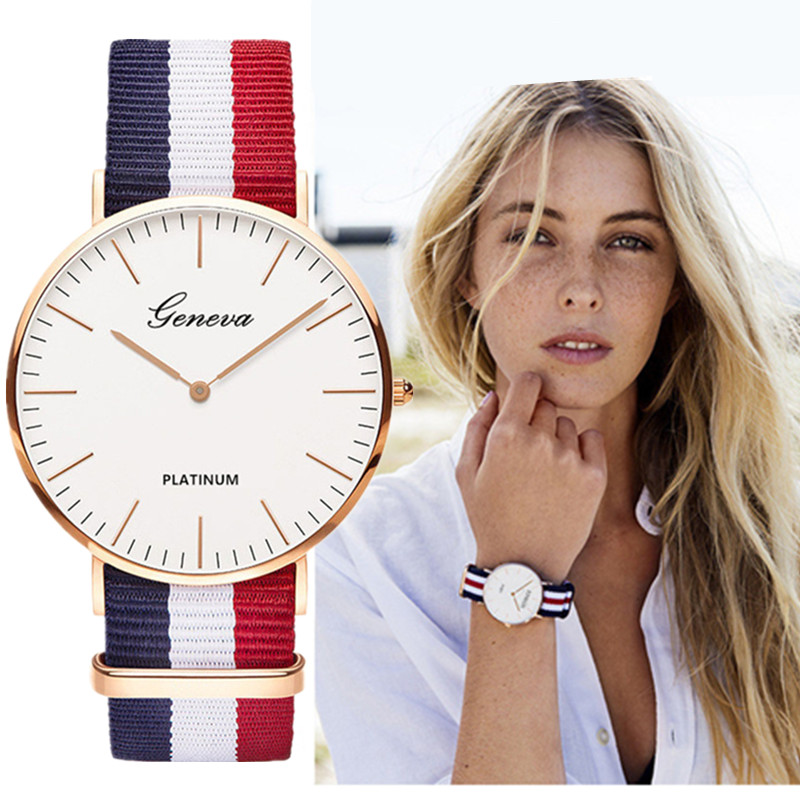 Smartwatch Watches Brands For Women - Classic Fashion Stripe Nylon Band Women