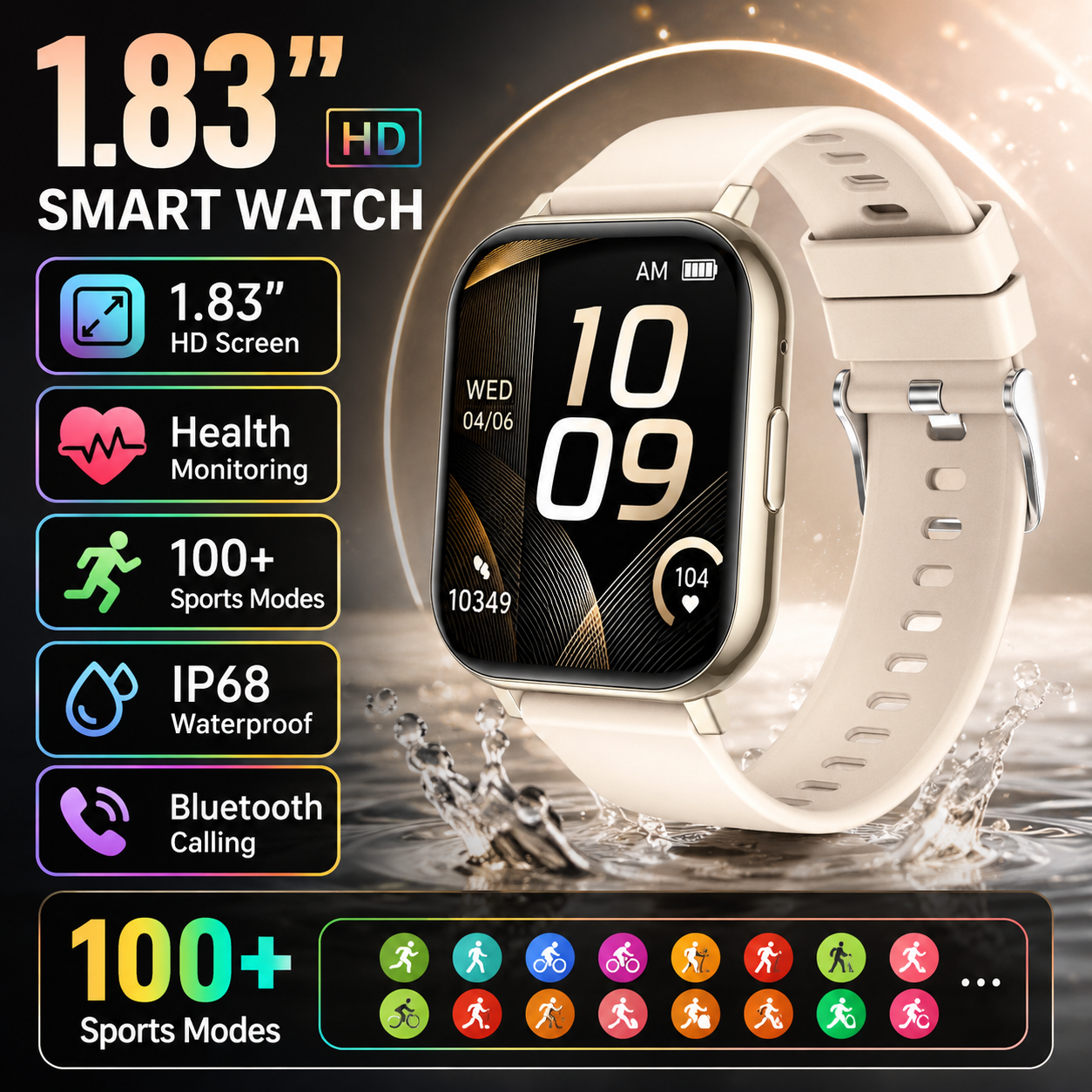 Smartwatch Health Watches For Women - LIGE New 1.83