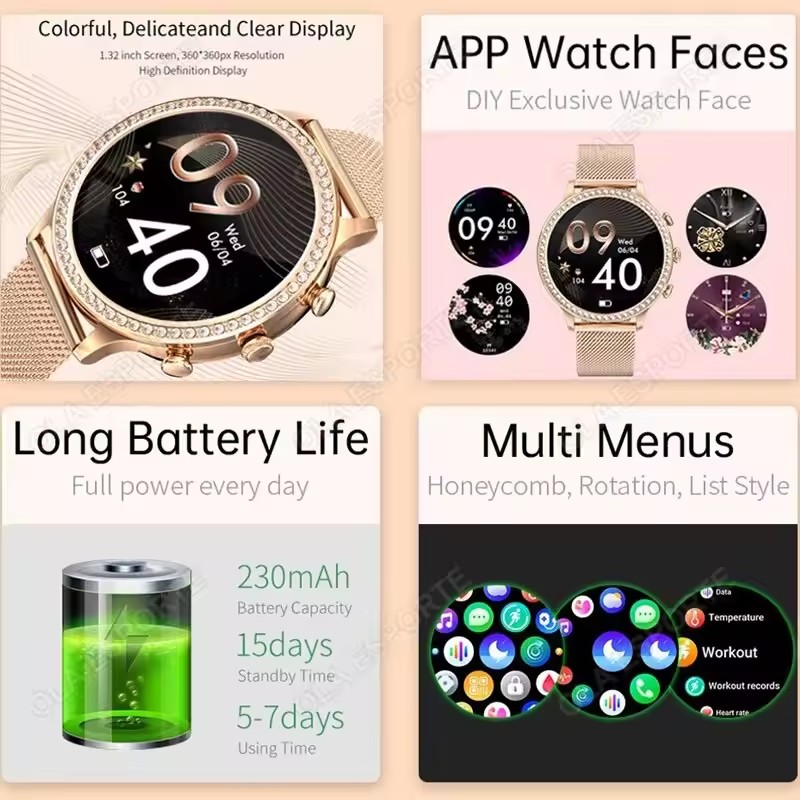 2026 New Lady Fashion Smart Wa - Smartwatch Ladies Watches For Women recension och pris