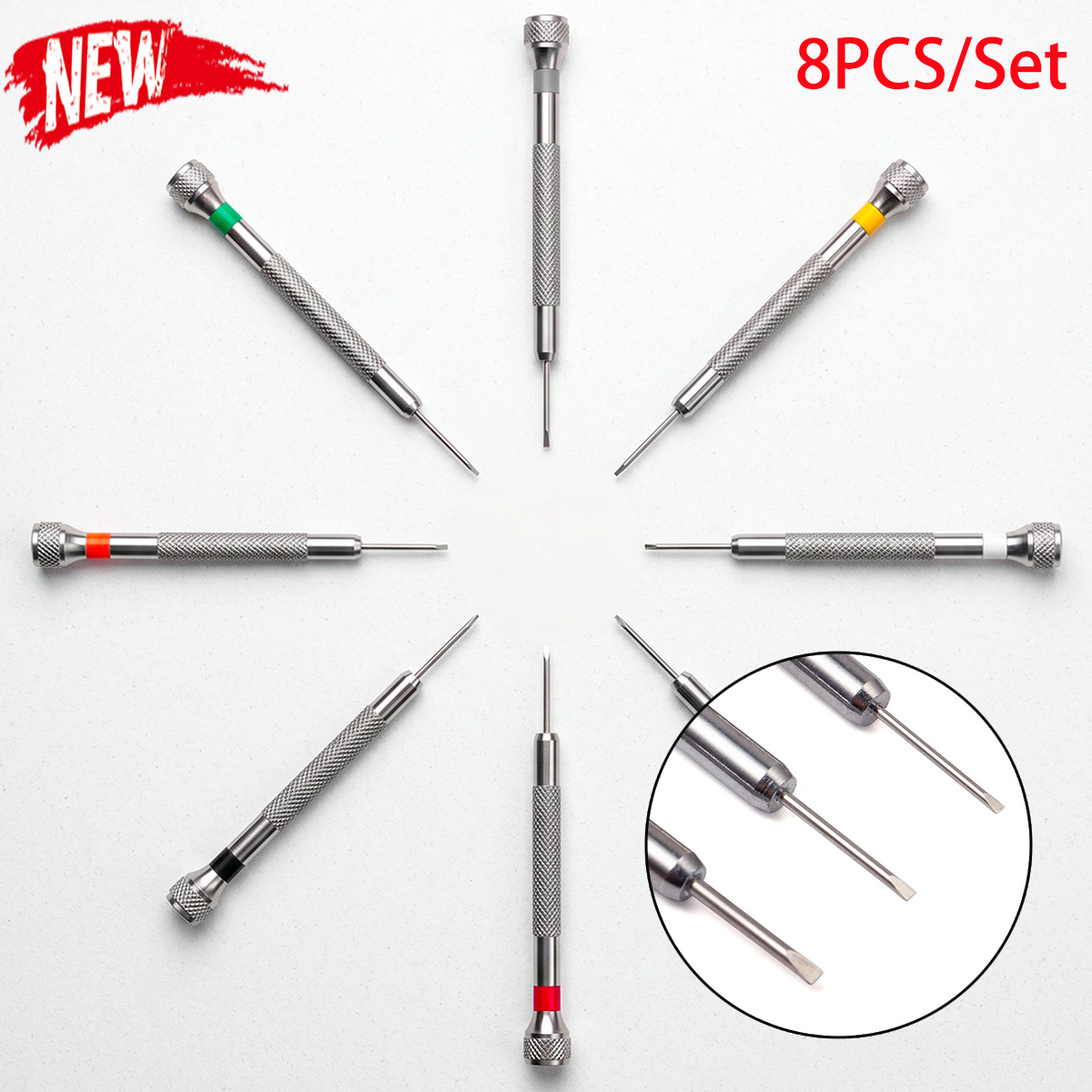 high quality 8-Piece Flat Smal - Watchmaker Screwdriver recension och pris