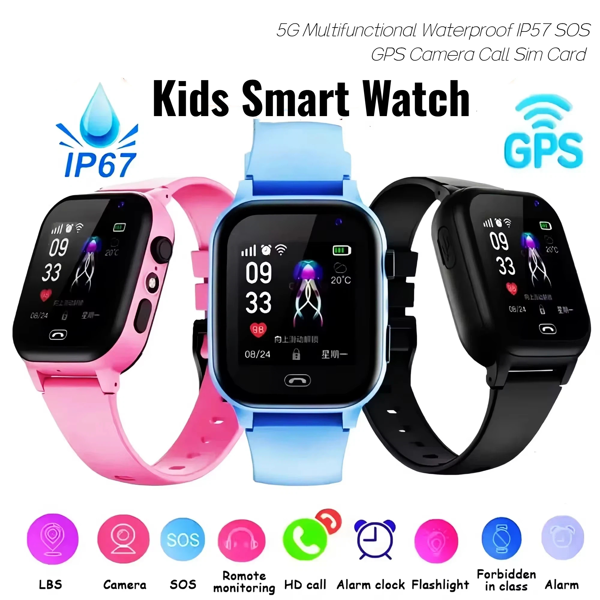 Lenovo Kids Smart Watch 5G GPS - Smartwatch Watches For Kid Boy With Alarm recension och pris