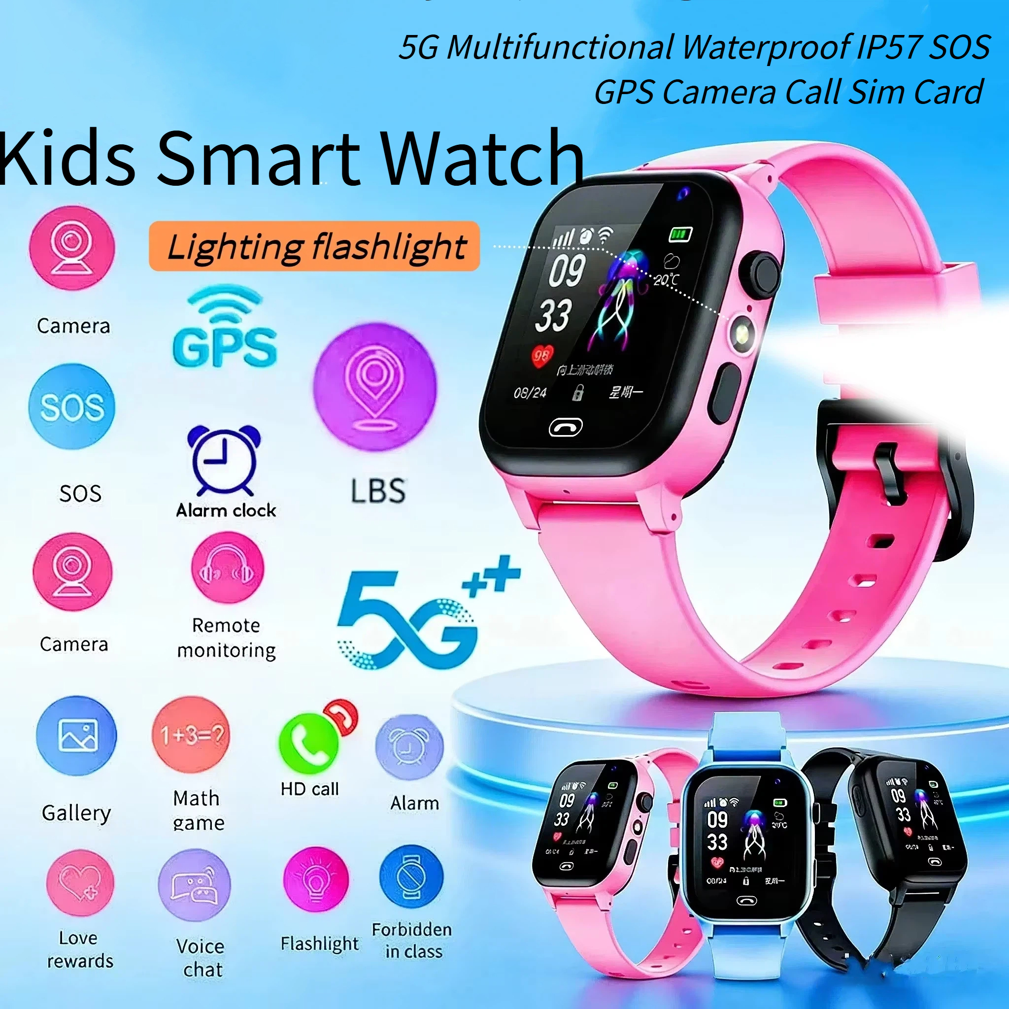 Lenovo Kids Smart Watch 5G GPS - Smartwatch Watches For Kid Boy With Alarm recension och pris