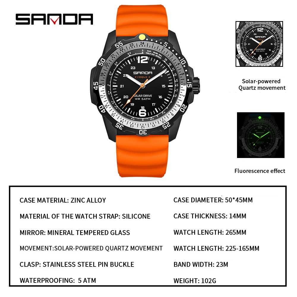 Sanda Brand Men's Creative Sol - Solar Powered Watch recension och pris