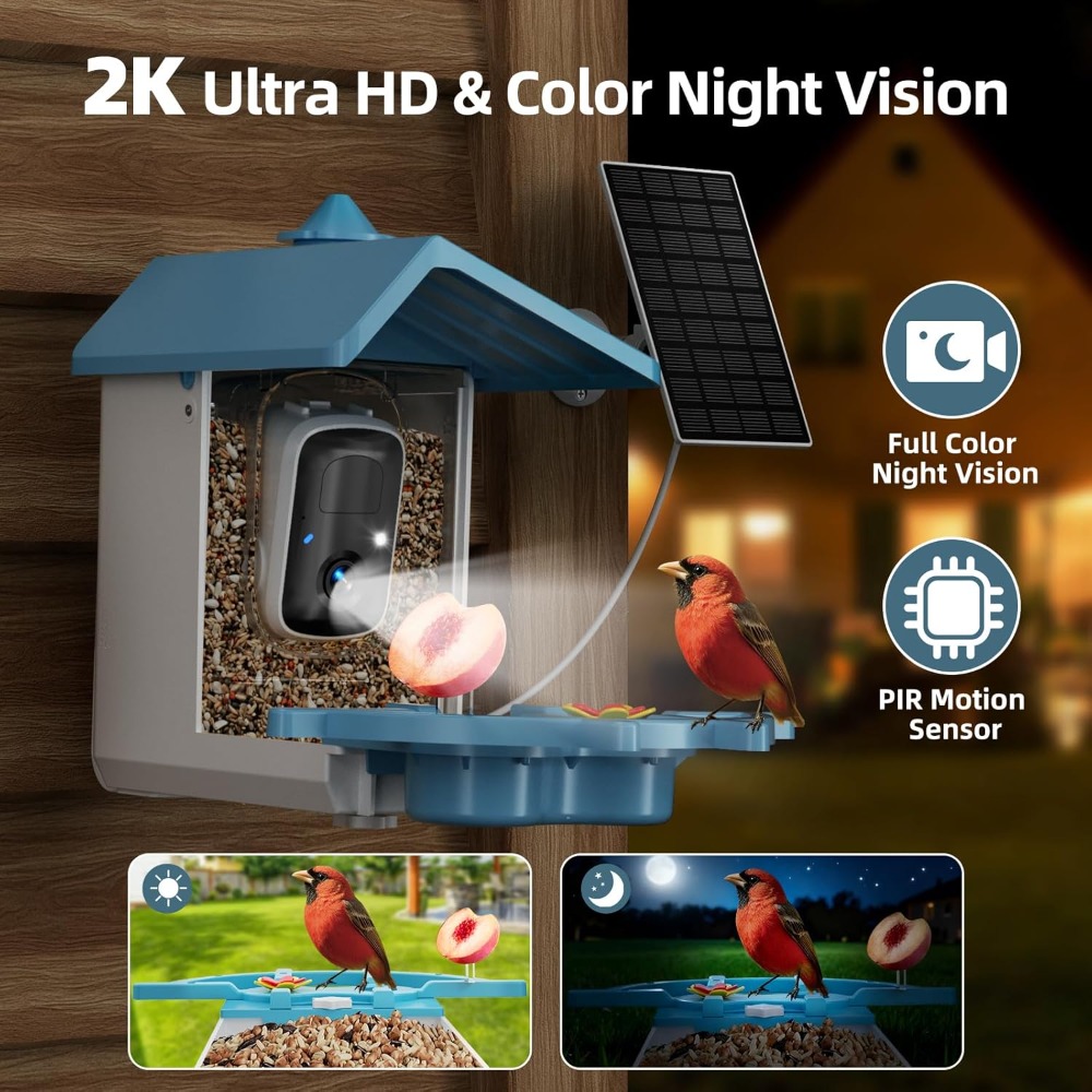 Bird Feeder with Camera for Ou - Solar Powered Watch recension och pris