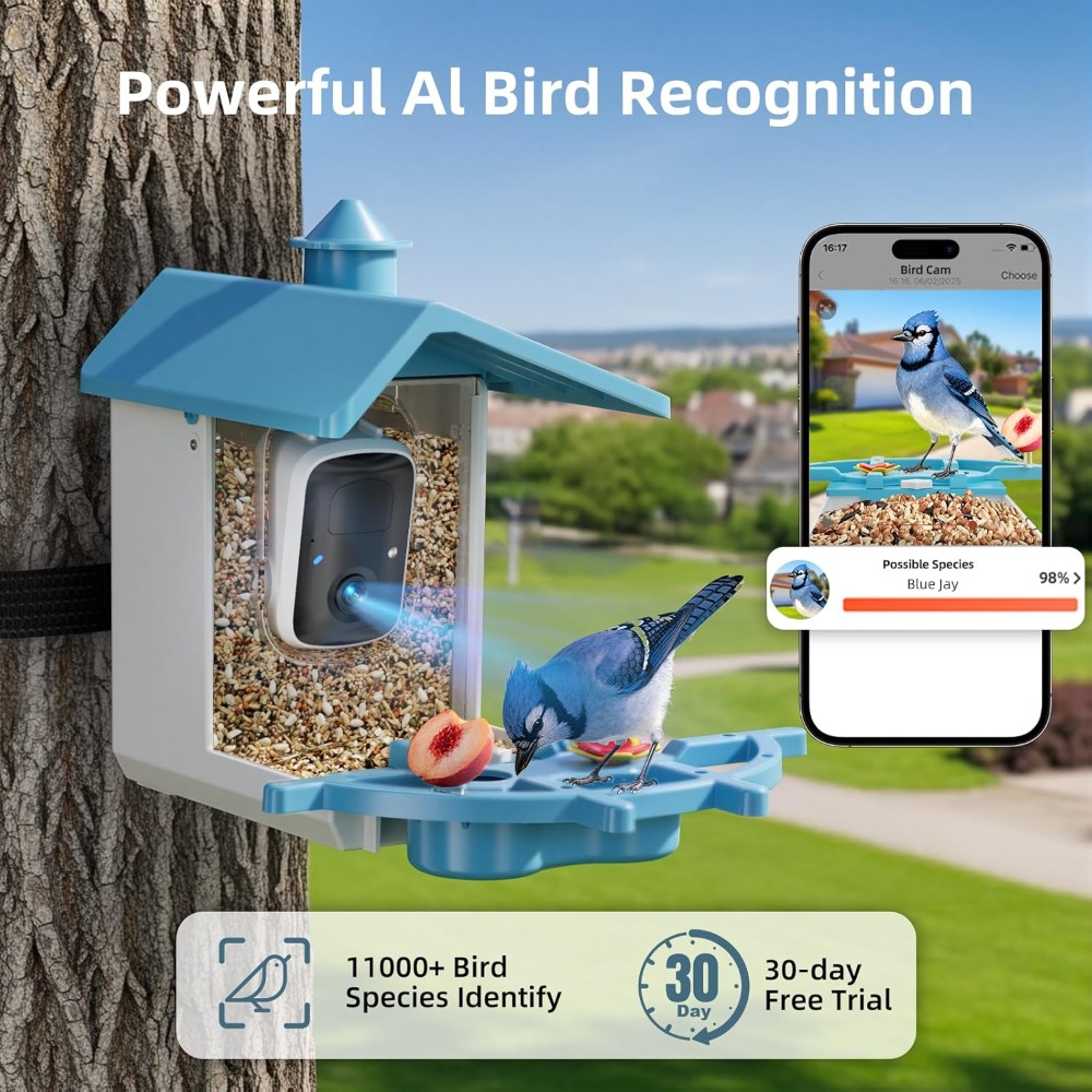 Bird Feeder with Camera for Ou - Solar Powered Watch recension och pris