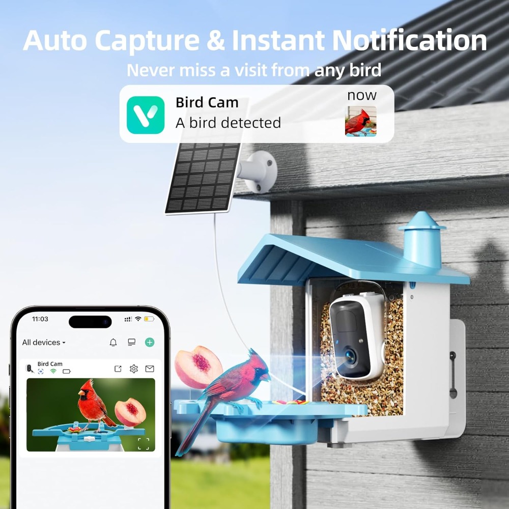 Bird Feeder with Camera for Ou - Solar Powered Watch recension och pris
