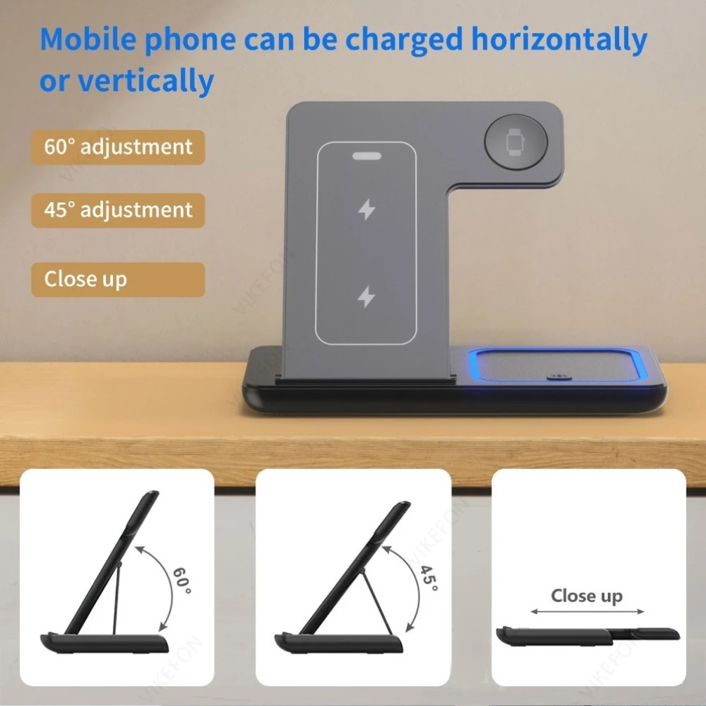 Foldable 3 in 1 Wireless Charg - Watch Charging Dock recension och pris