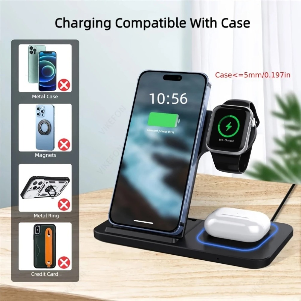 Foldable 3 in 1 Wireless Charg - Watch Charging Dock recension och pris