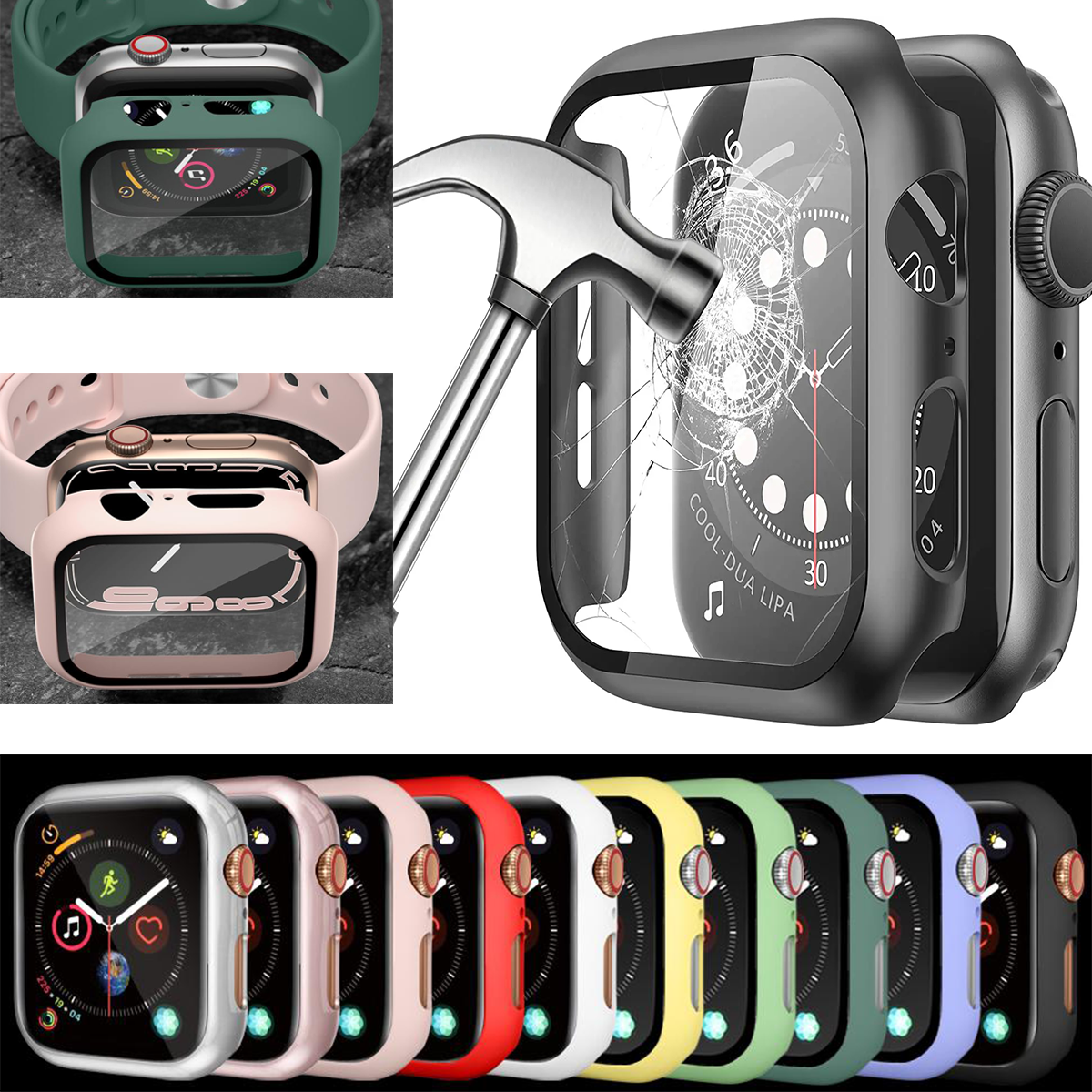 Tempered Glass+ Case For apple - Iwatch Smartwatch Series 7 recension och pris