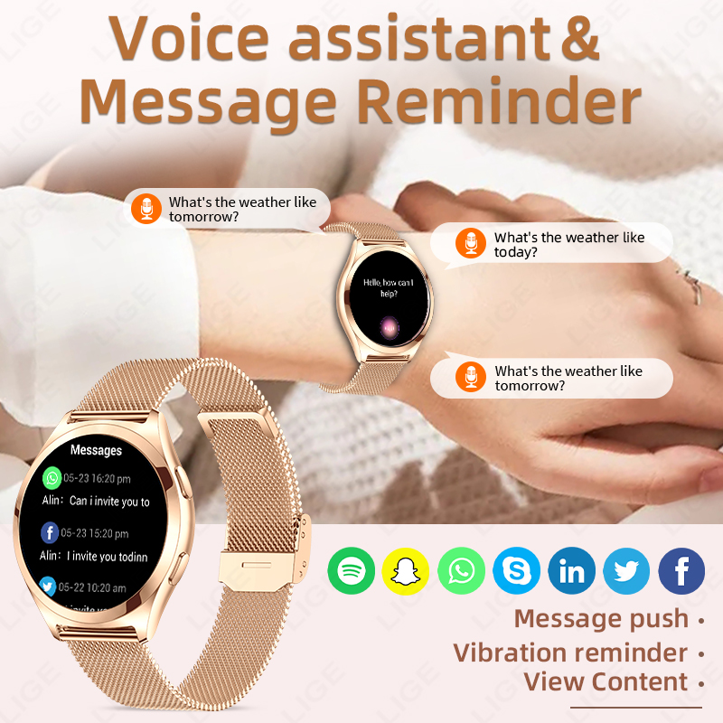LIGE Luxury Smart Watch For Wo - Smartwatch Ladies Watches For Women recension och pris