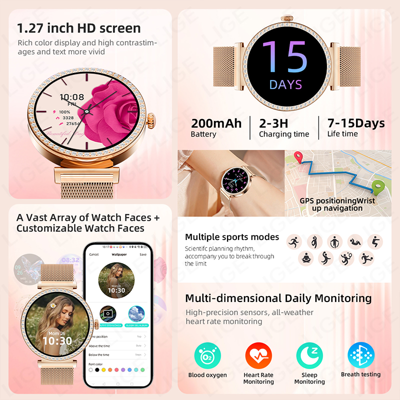New Luxury Diamond Smart Watch - Smartwatch Ladies Watches For Women recension och pris