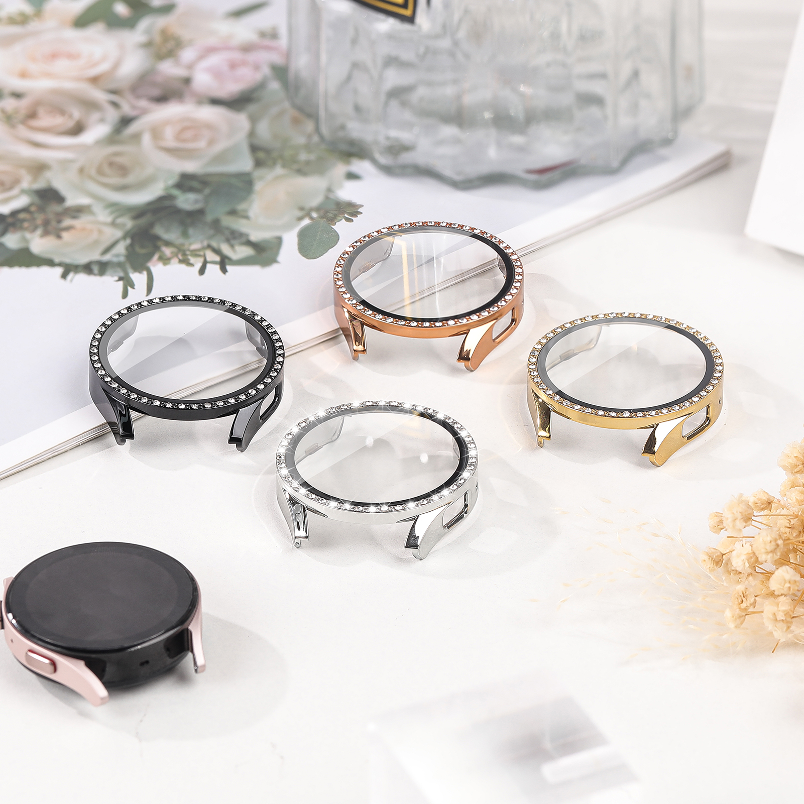 Glass+Diamond Case for Samsung - Smartwatch Watches For Women Smart recension och pris