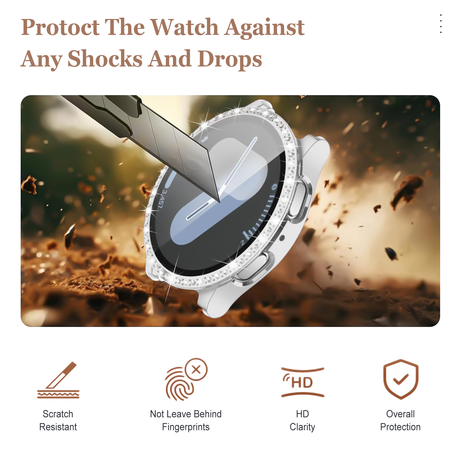 Glass+Diamond Case for Samsung - Smartwatch Watches For Women Smart recension och pris
