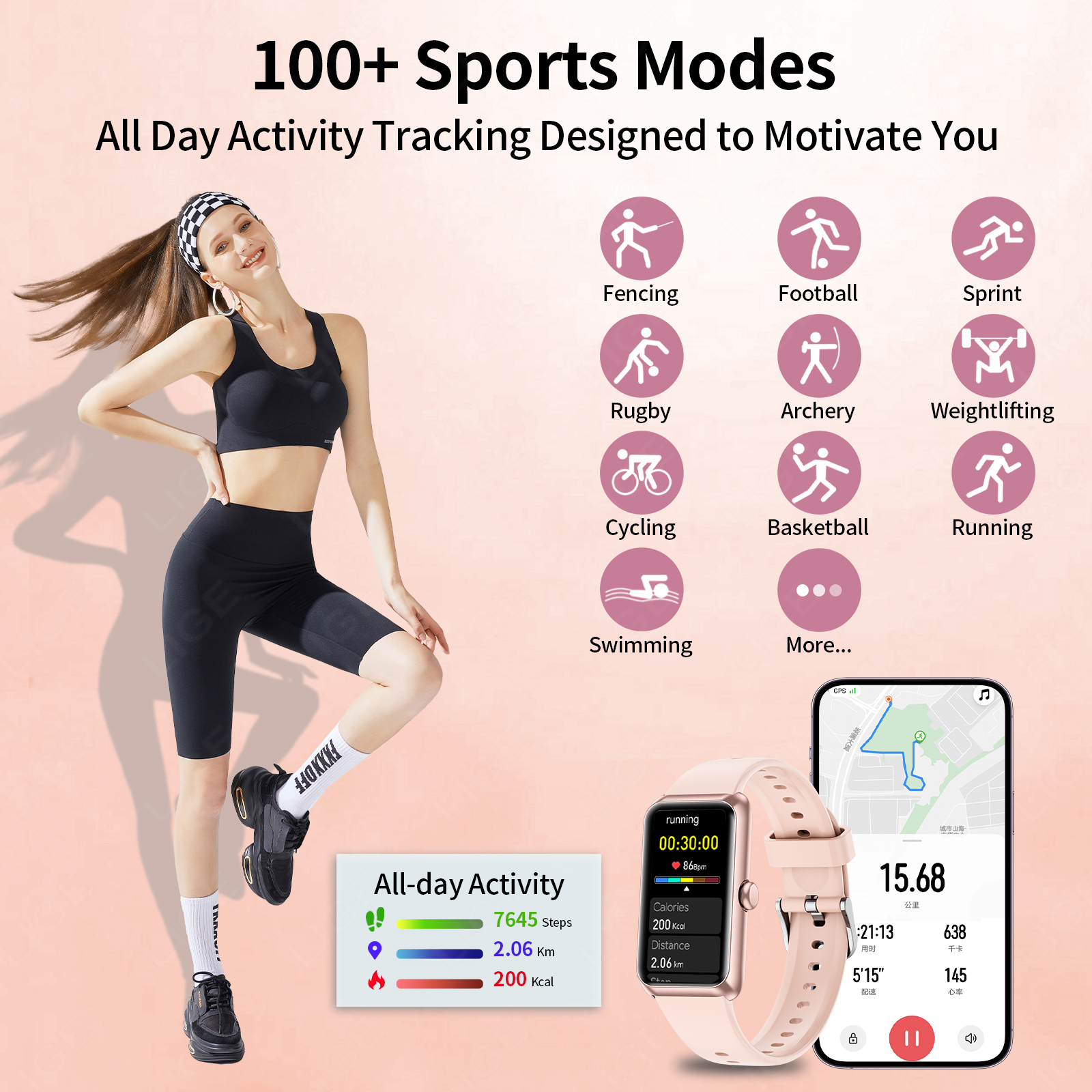 LIGE New Fashion Ladies Smart  - Smartwatch Ladies Watches For Women recension och pris