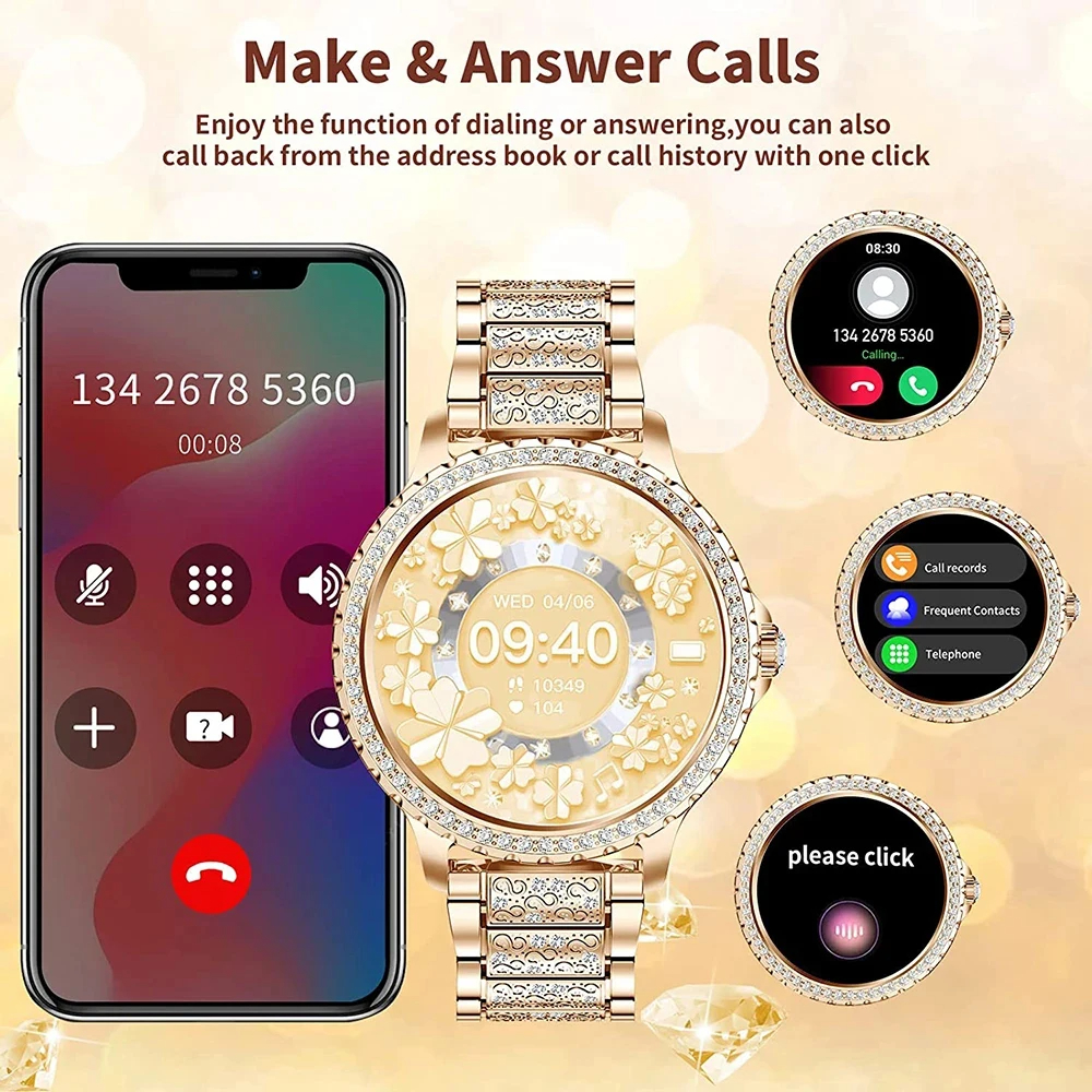 Fashion Luxury Gold Women Smar - Smartwatch Ladies Watches For Women recension och pris